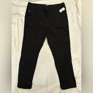 Blu Rock New York Flex Pants Mens L Black Casual Elastic Waist Hybrid NEW $30